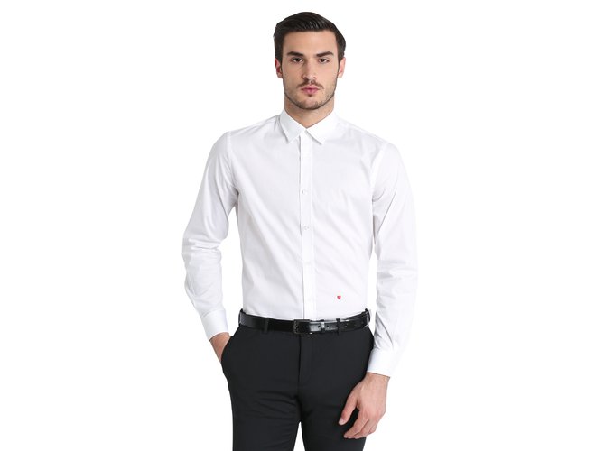 Moschino Popeline-Shirt mit weißem gesticktem Herz Baumwolle  ref.30918