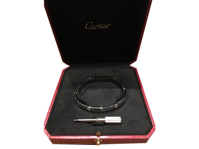 Love Cartier Bracelets Silvery White gold  ref.30936