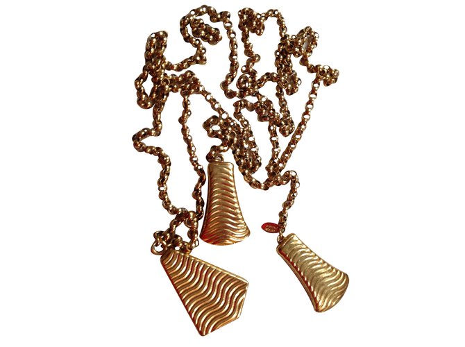 Lanvin Long necklace Golden Metal  ref.30939