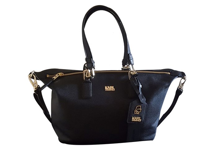 Karl Lagerfeld Handbag Black Leather  ref.30948