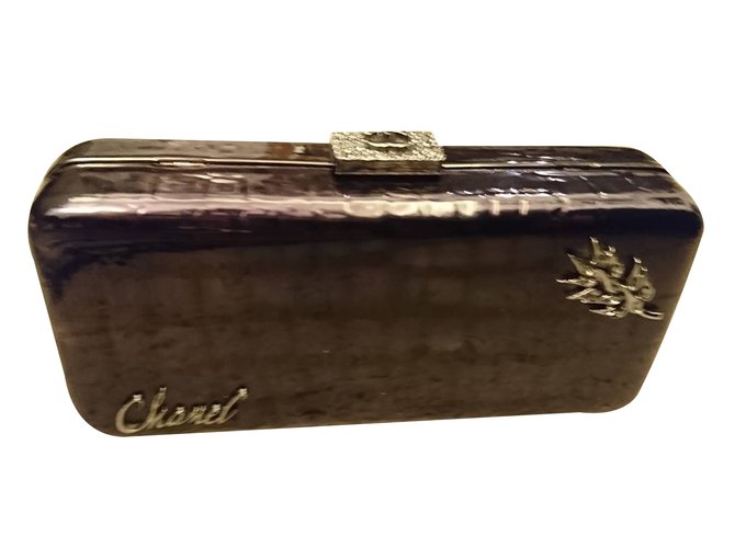 Chanel Bar Clutch Purple Acrylic  ref.30966