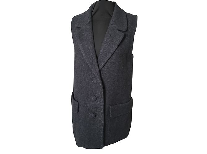 Bel Air Sublime Gilet Schwarz Wolle