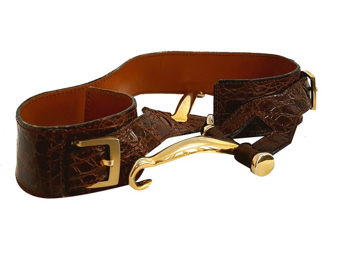 Lancel Belt Brown Exotic leather  ref.31074