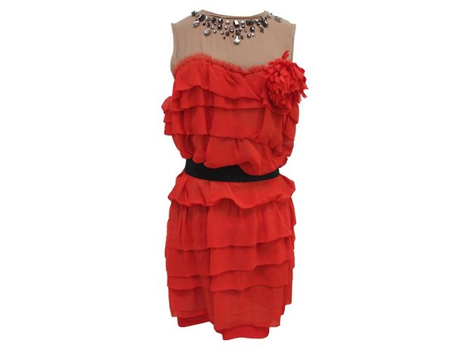 Lanvin For H&M Kleid mit Rüschen Rot