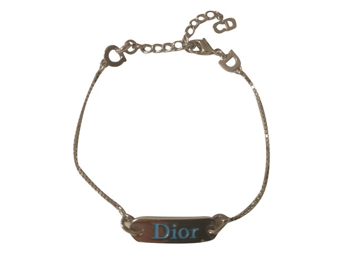 Dior Signed Bracelet Silvery Metal  ref.31104