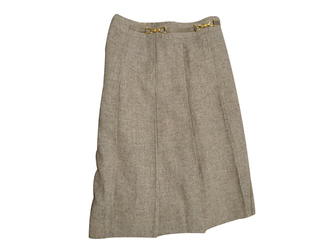 Céline Vintage Skirt Grey Wool  ref.31107