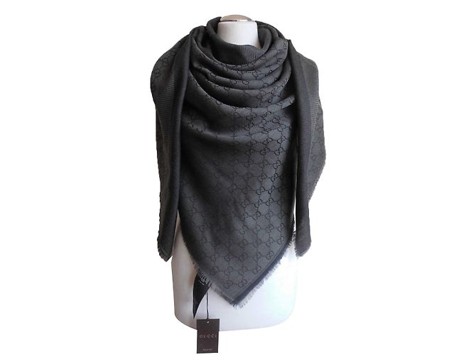sciarpa stola nuova gucci grigio scuro