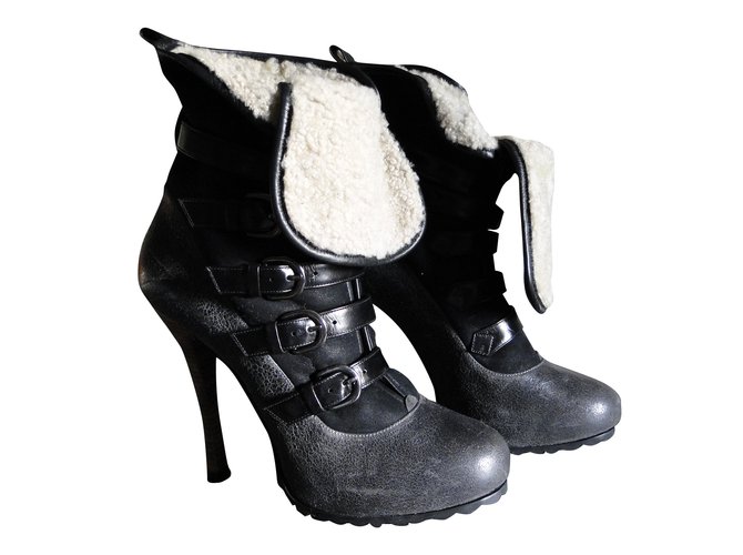 Barbara Bui Ankle Boots Black Leather  ref.31211