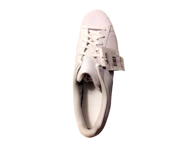 Adidas Fondazione Superstar Bianco Pelle  ref.31218