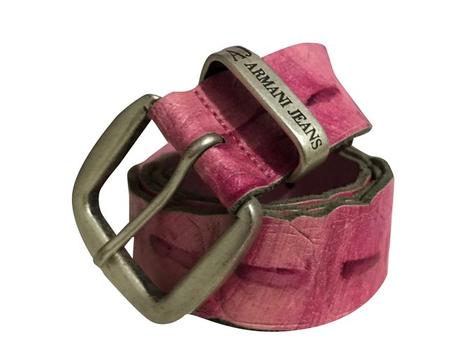 Armani Jeans Belt Pink Leather  ref.31294