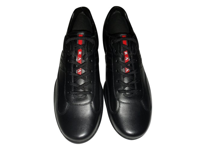 Prada Sneakers Black Leather  ref.31342