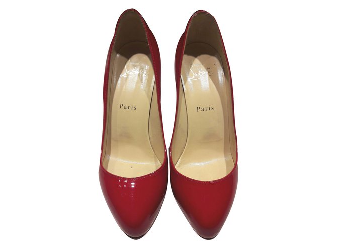 Christian Louboutin New Déclic Cuir vernis Rouge  ref.31350