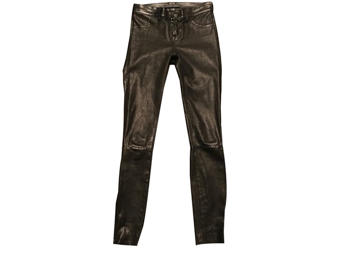 J Brand Pantalones Negro Cuero  ref.31356