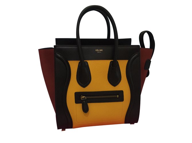 Céline Micro Luggage Yellow Leather  ref.31357