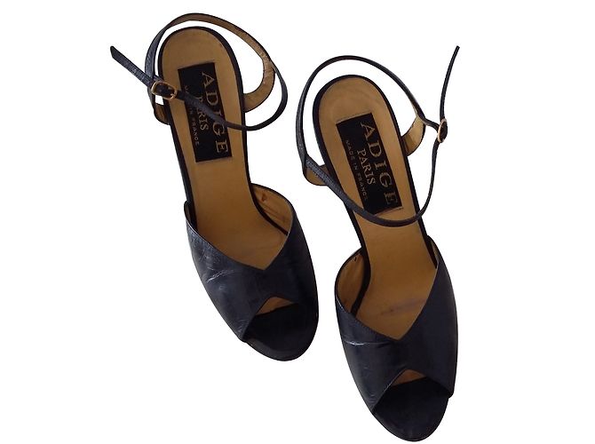 Autre Marque Décolleté Adige Blu Navy Punta Aperta in Pelle 38FR