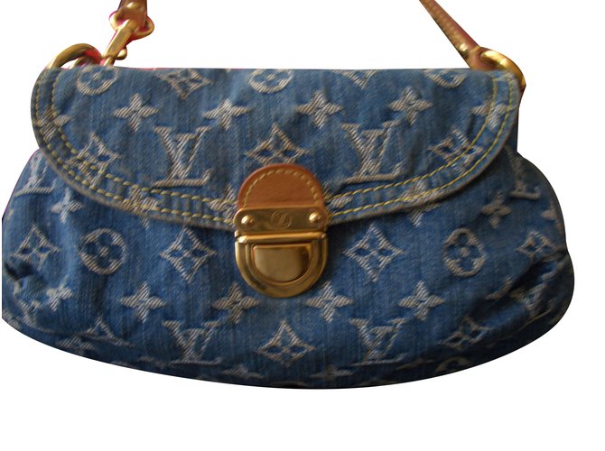 Louis Vuitton Handbag Blue Denim  ref.31391