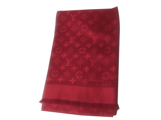 Louis Vuitton Monogramm stole Red Wool  ref.31465