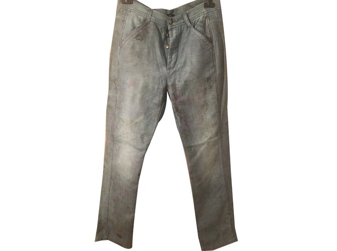 Alexander Mcqueen Dirty look jeans Blue Cotton  ref.31472