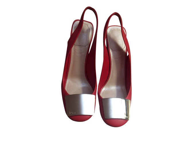 Dior Heels Red Leather  ref.31478
