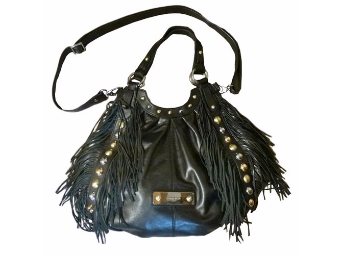 Karen Millen Handbag Black Leather  ref.31484