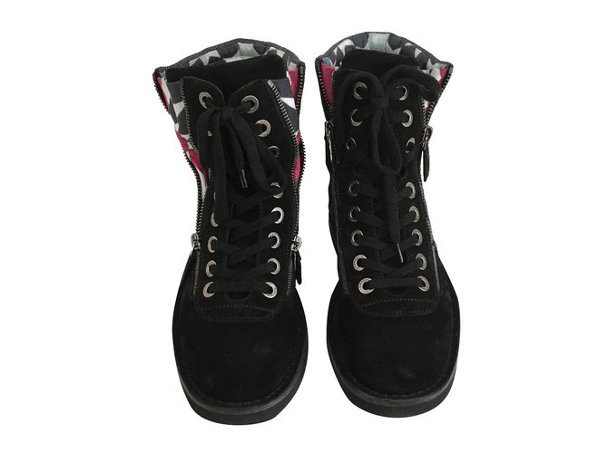 Chanel Boots Black Grey  ref.31515