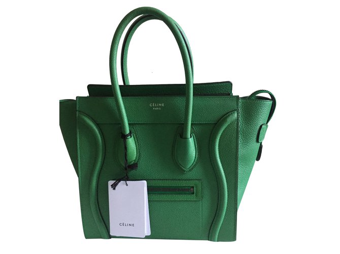 Céline Micro luggage Green Leather  ref.31533