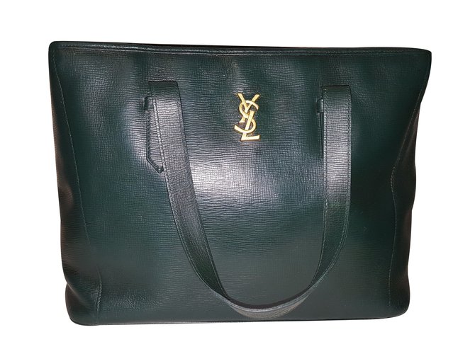Yves Saint Laurent Handbag Green Leather  ref.31619