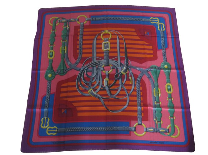 Hermès "coatching" Multicolore Cachemire