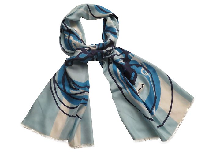 Sciarpa Balenciaga in seta blu
