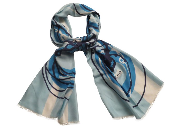 Balenciaga Scarf Blue Silk  ref.84222