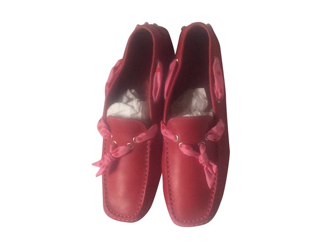 Tod's Loafers Red Leather  ref.31760
