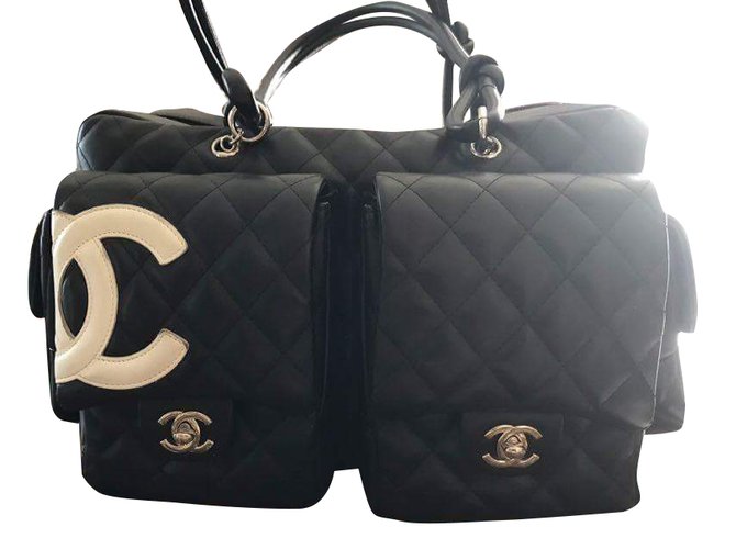 Chanel cambon reporter Black Leather  - Joli Closet