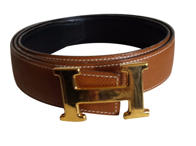Hermès Belt Black Caramel Leather  ref.31865