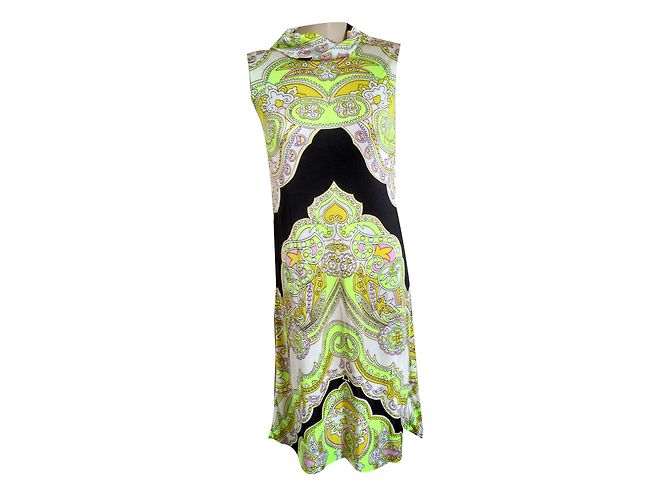 Vestido evasê de jersey estampado Leonard Multicor