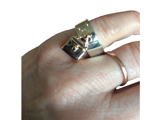 Kelly Hermès anillo Plata Oro amarillo  ref.31990