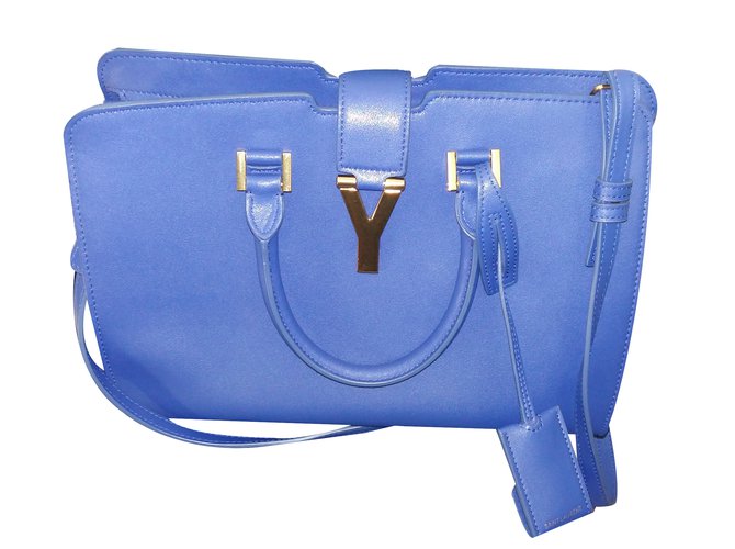 Yves Saint Laurent Handbag Blue Leather  ref.32044