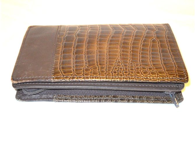 Cartera Gianni Versace de piel marrón efecto cocodrilo Castaño