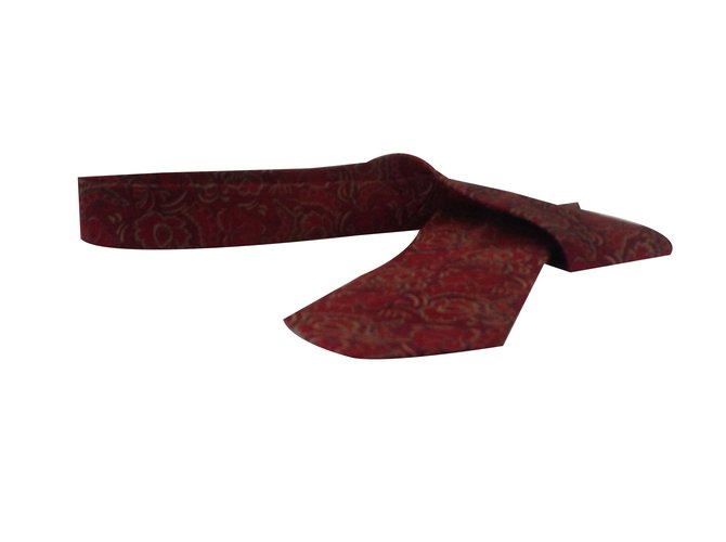 Revillon Tie Dark red Silk  ref.32138