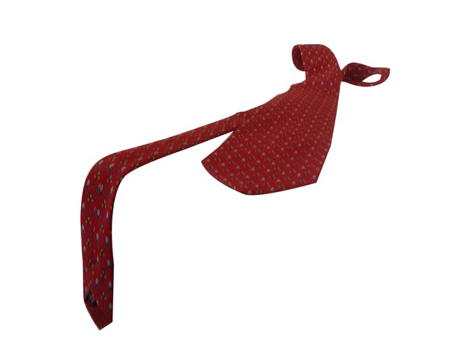 Balmain Krawatte Rot Seide  ref.32140