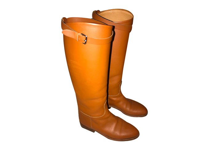 Hermès Boots Caramel Leather  ref.32231