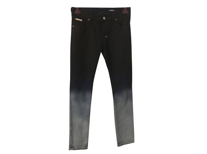 Just Cavalli Jeans ajustados Ombre Negro Algodón  ref.32285