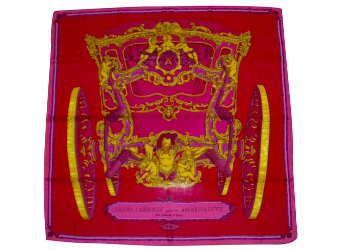 Hermès GRAND CARROSSE pour un AMBASSADEUR Cachemire Multicolore  ref.32463