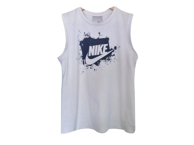 Nike Camisetas y tops Blanco Algodón  ref.32521