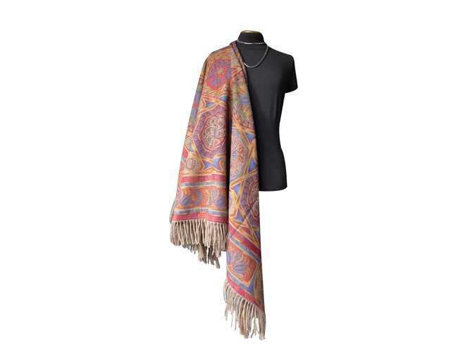 Lanvin Silk shawl Multiple colors Cashmere Wool  ref.32569