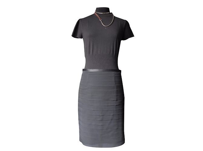 Falda Les Petites de gasa de seda negra Talla 36 Negro