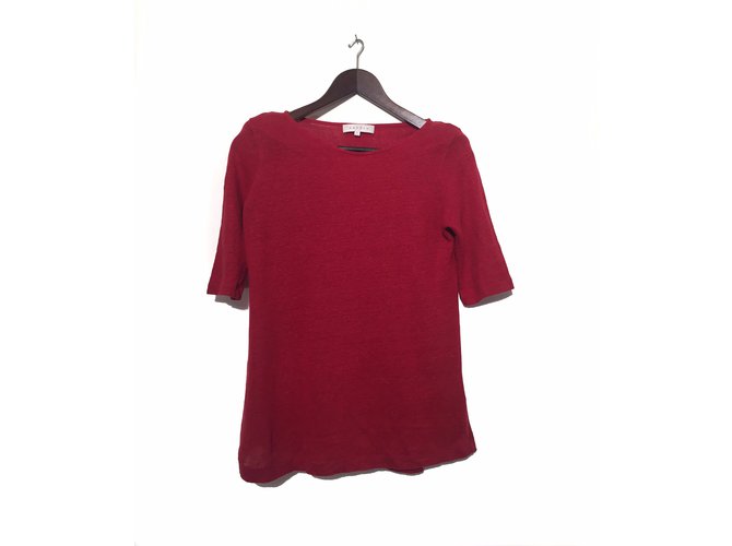 Sandro Top Red Linen  ref.32617