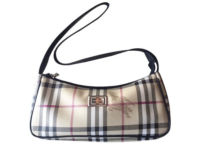 Burberry Handbags Beige Leather Cloth  ref.32783