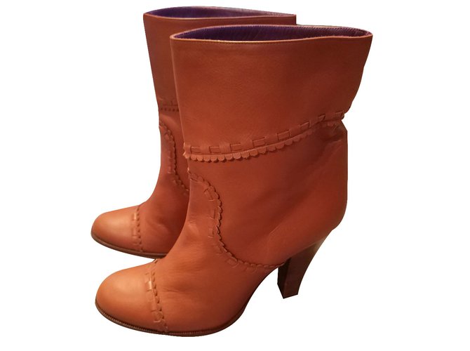 Marc Jacobs Ankle Boots Caramel Leather  ref.32797