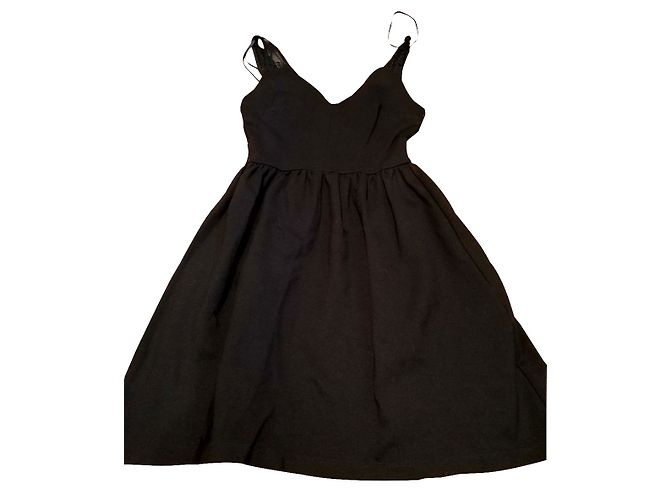 Zara Schwarzes Kleid aus Polyester Größe 36