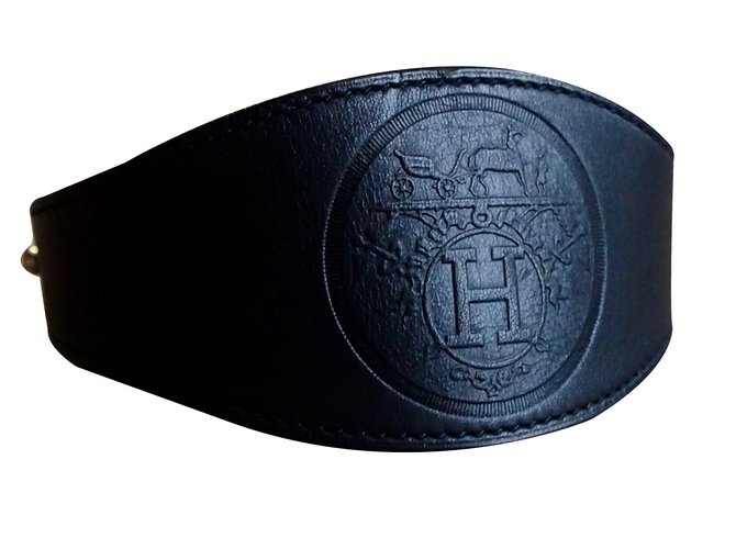 Hermès billetera Negro Cuero  ref.32859